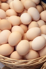 Organic eggs in basket