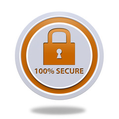 Lock circular icon on white background