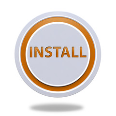 Installation circular icon on white background