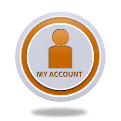 My account circular icon on white background