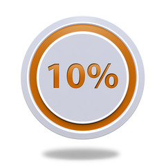 Ten percent circular icon on white background