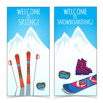 Winter sports banners.