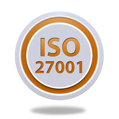Iso 27001 circular icon on white background