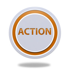 Action circular icon on white background