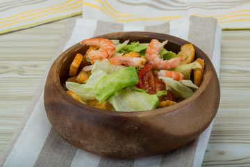 Caesar salad with shrimps