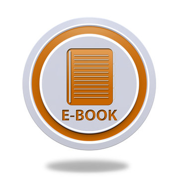 E-book circular icon on white background