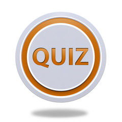 Quiz circular icon on white background