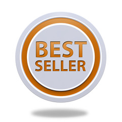 Best seller circular icon on white background