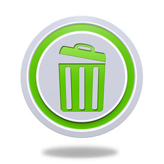 trash can circular icon on white background