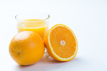 Fototapeta na wymiar orange juice from fresh oranges