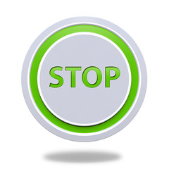 stop circular icon on white background