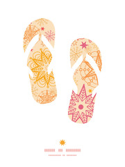 Vector warm stars flip flops silhouettes pattern frame