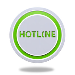 Hotline circular icon on white background