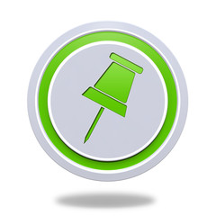 Safety pin circular icon on white background