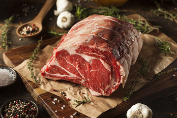 Raw Grass Fed Prime Rib Meat © Brent Hofacker