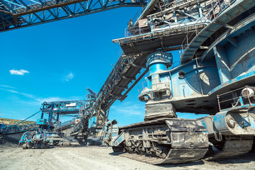 Mining machinery in the mine