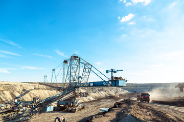 Mining machinery in the mine