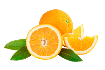 Fresh Orange Fruits  white background