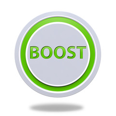 Boost circular icon on white background