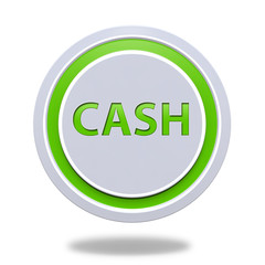 Cash circular icon on white background