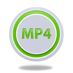 MP4 circular icon on white background