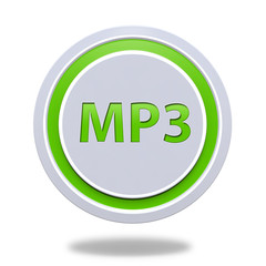 MP3 circular icon on white background