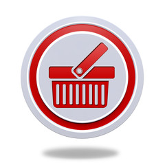 shopping cart circular icon on white background