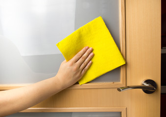 cleaning the door