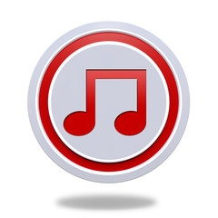 music circular icon on white background