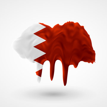 Flag of Bahrain painted colors