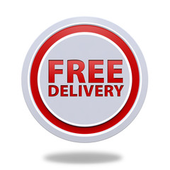 Free delivery circular icon on white background