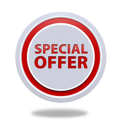 Special offer circular icon on white background