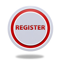 register circular button on white background