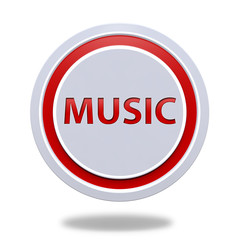 music circular icon on white background