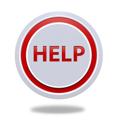 help circular icon on white background