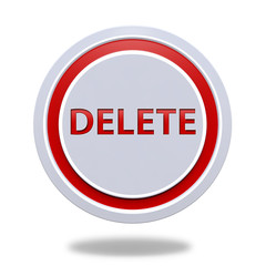delete circular icon on white background
