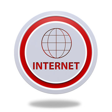 inernet circular icon on white background