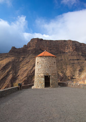 Fototapeta premium Gran Canaria, Barranco de Aldea, disused windmill