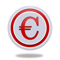 Euro circular icon on white background