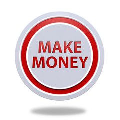 Make money circular icon on white background