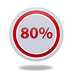 Eighty percent circular icon on white background