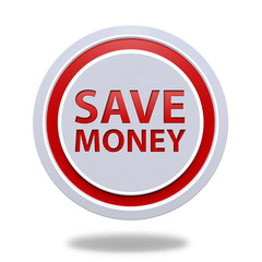 Save money circular icon on white background