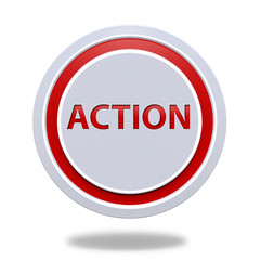 Action circular icon on white background