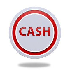 Cash circular icon on white background