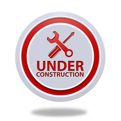 Obraz premium Under construction circular icon on white background