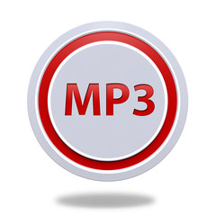 MP3 circular icon on white background