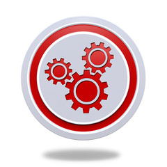 Settings circular icon on white background