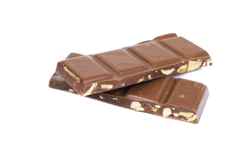 chocolate on a white background