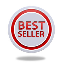 Best seller circular icon on white background