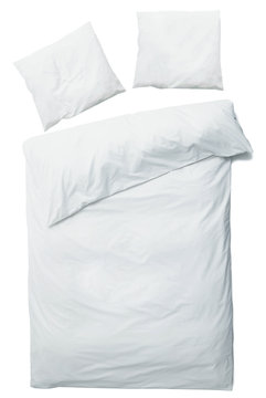 White blanket and pillows